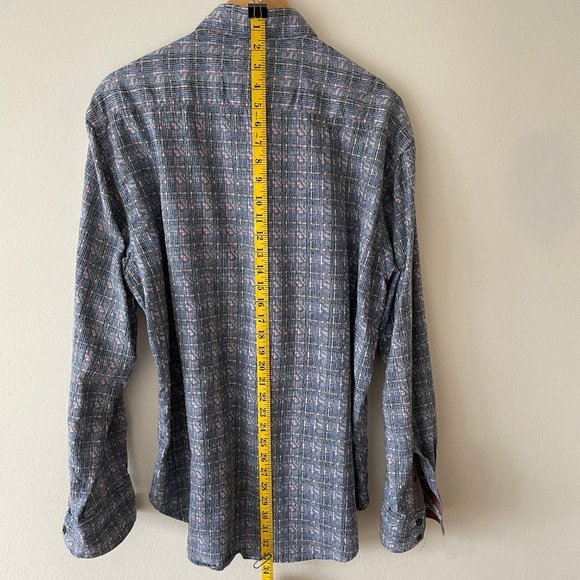 Robert Graham Sport Shirt - Blue/Grey Patterned - X-Large - Picture 3 of 8